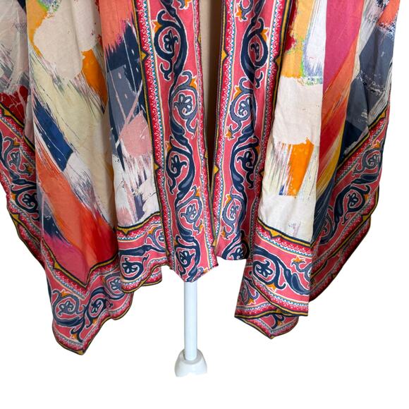 Tolani Collection Kimono Wrap Open Front Festival Boho Hippie Watercolor Asian S - Picture 9 of 13